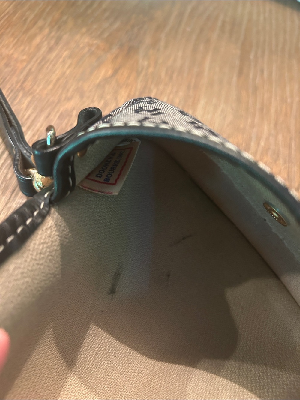 Dooney & Bourke Gray Monogram Wristlet with Black Trim - Picture 3 of 4